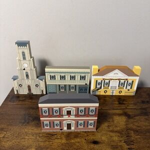 Cat's Meow Village New‎ Orleans Christmas Series - Lot of 4 Wooden, Hand Painted